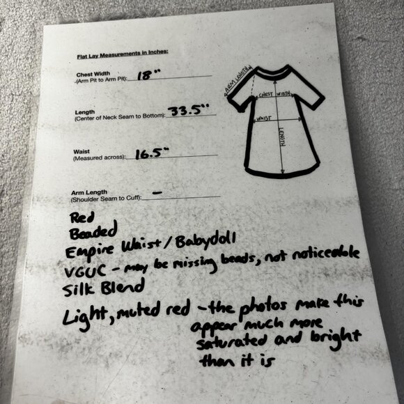 Talbots Silk Blend Beaded Dress Womens 10 Red Empire Waist Holiday Party - Picture 7 of 11